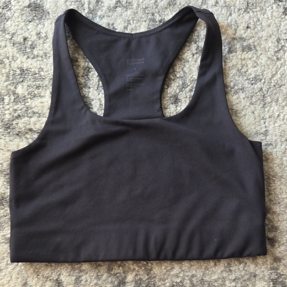 Girlfriend Collective Black Racerback Sports Bra, Size Small, Barely Worn!